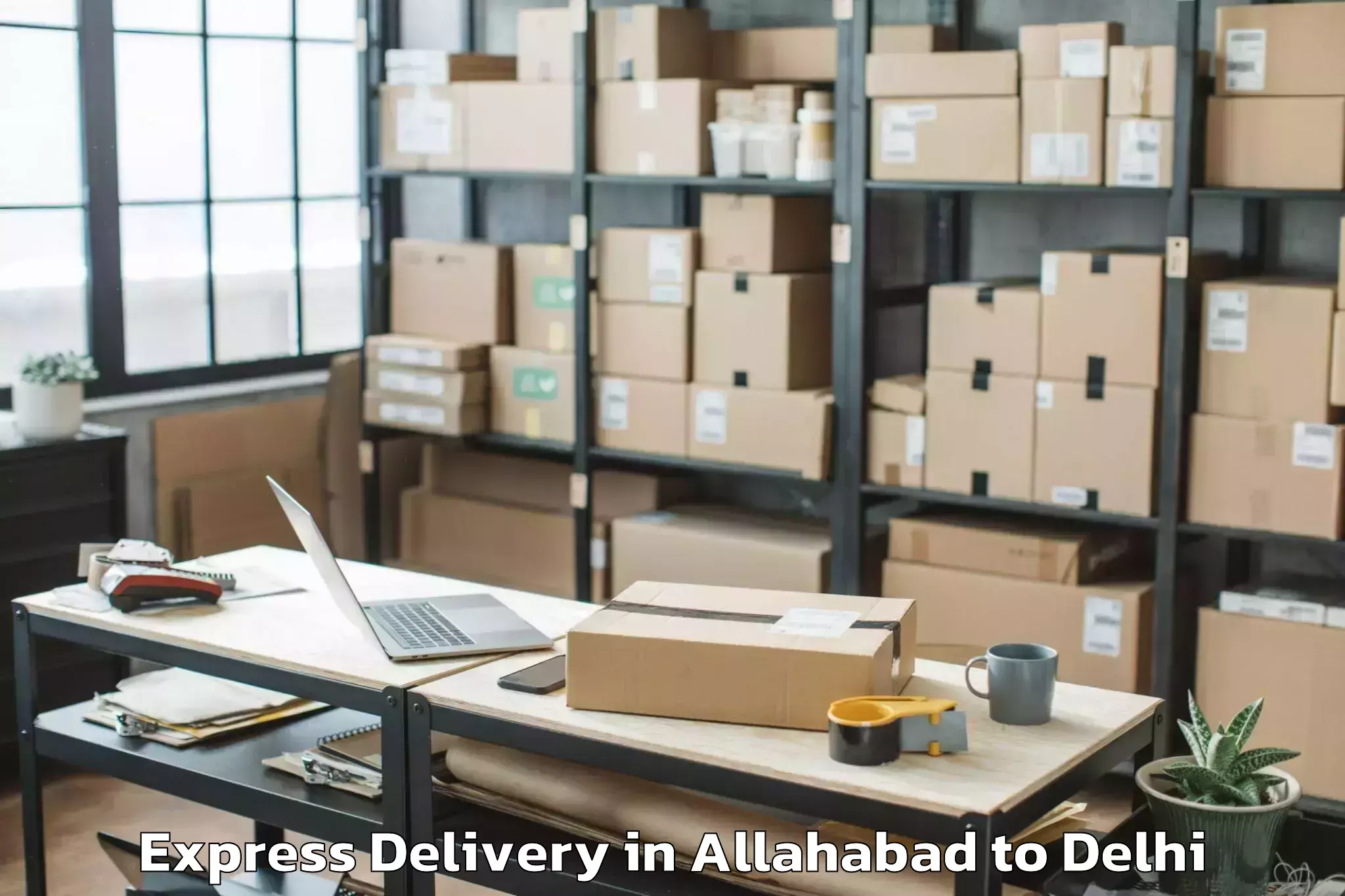 Easy Allahabad to Dlf Promenade Mall Express Delivery Booking